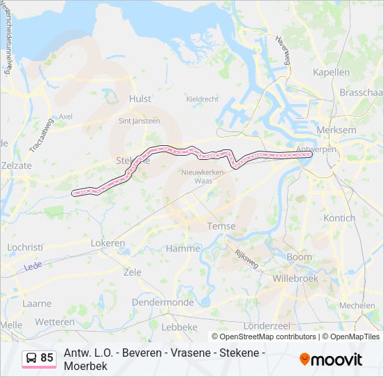 85 Bus Line Map