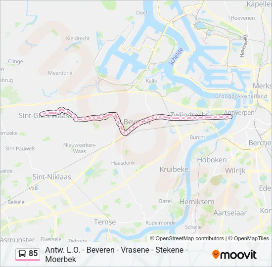 85 Bus Line Map