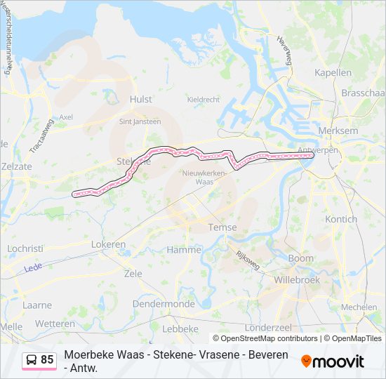 85 Bus Line Map