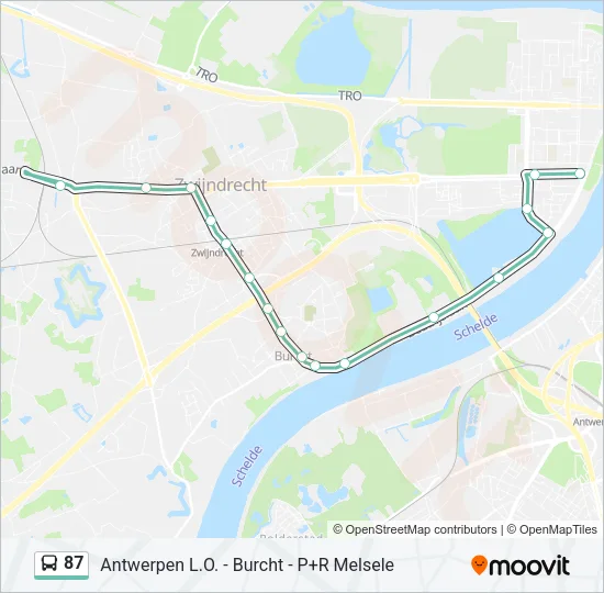 87 Bus Line Map