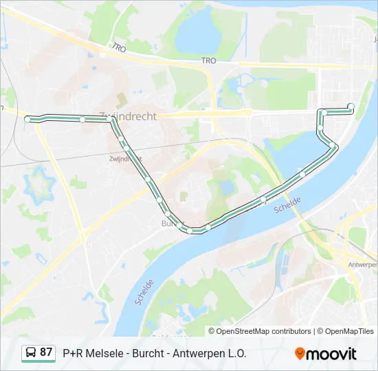 87 Bus Line Map