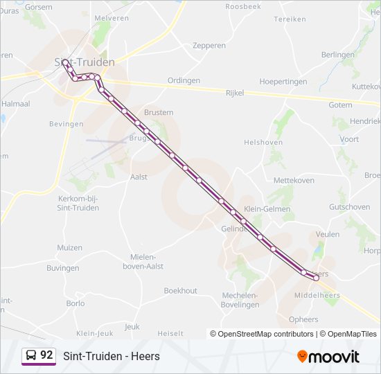 92 Bus Line Map