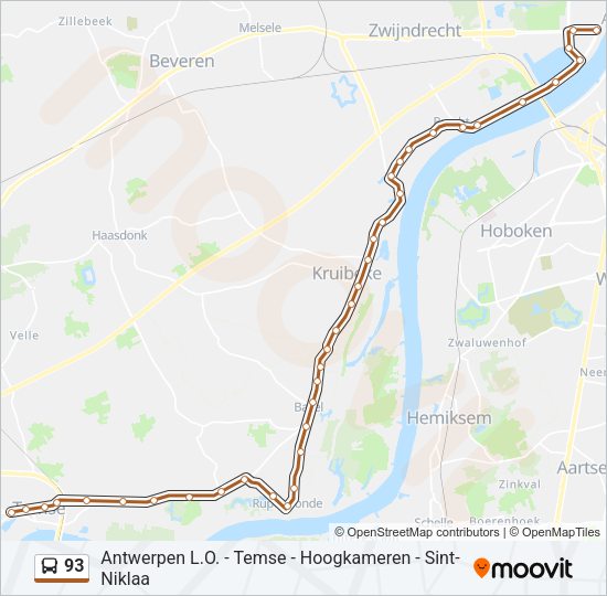 93 Bus Line Map