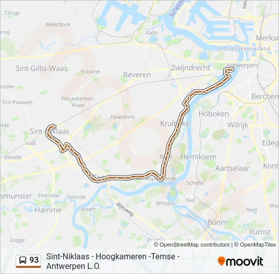 93 Bus Line Map