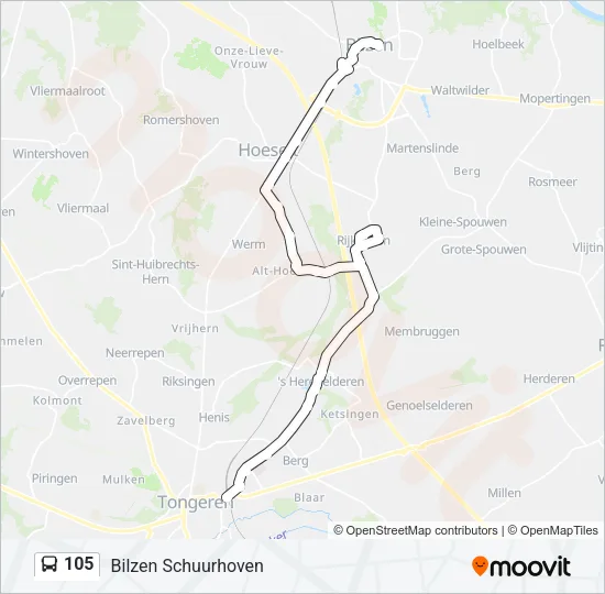 105 Bus Line Map