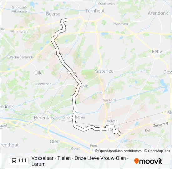 111 Bus Line Map