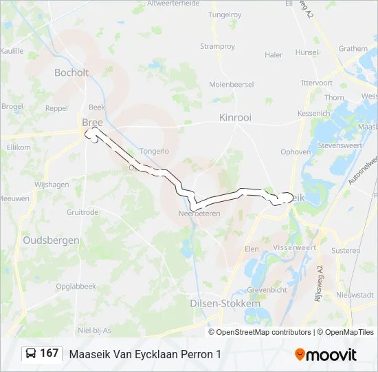167 Bus Line Map