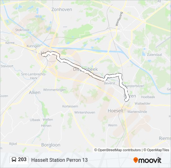 203 Bus Line Map