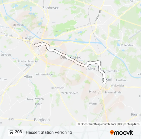 203 Bus Line Map