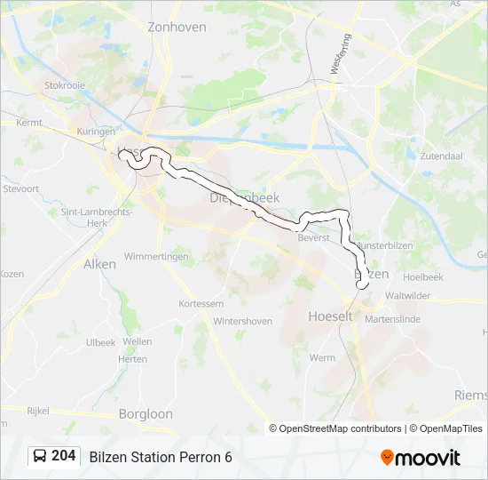 204 Bus Line Map
