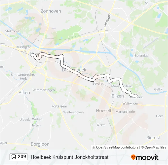 209 Bus Line Map