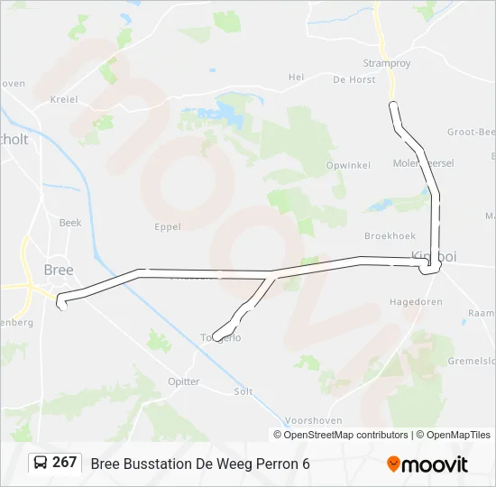 267 Bus Line Map