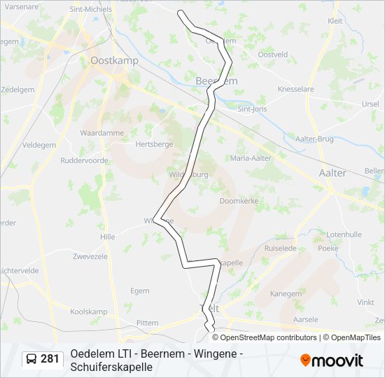 281 Bus Line Map