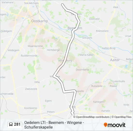 281 Bus Line Map