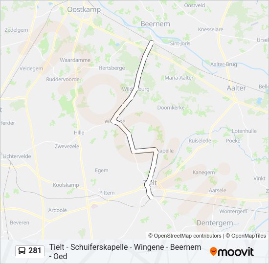 281 Bus Line Map
