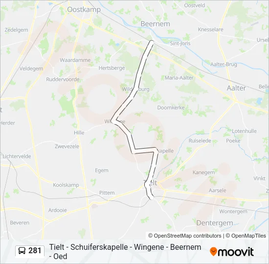 281 Bus Line Map