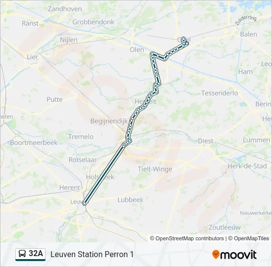 32A Bus Line Map