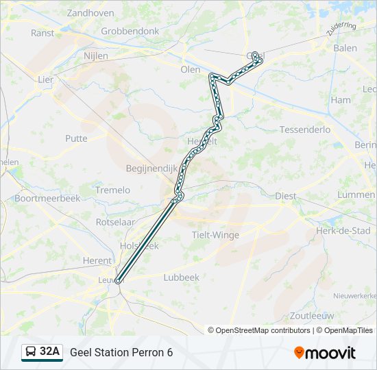 32A Bus Line Map