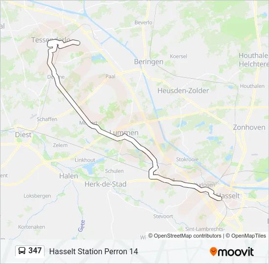 347 Bus Line Map