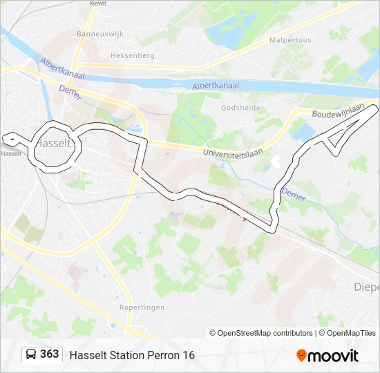 363 Bus Line Map