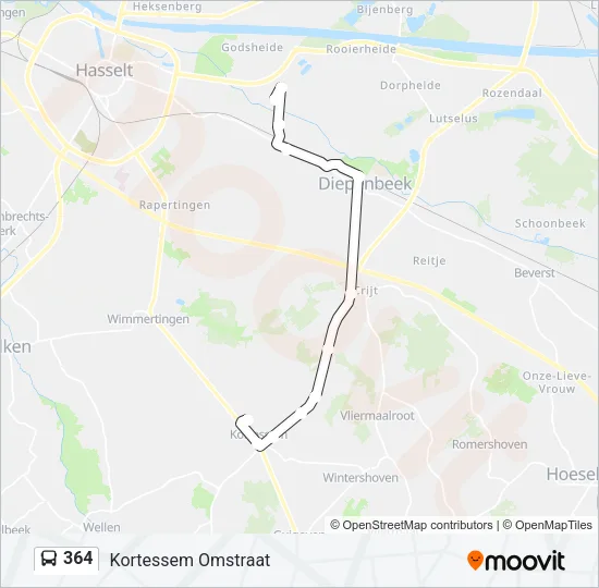 364 Bus Line Map