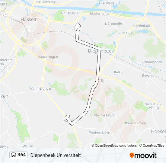 364 Bus Line Map