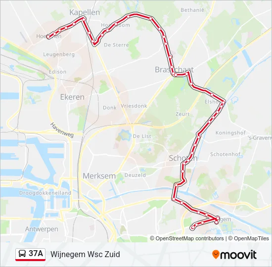 37A Bus Line Map