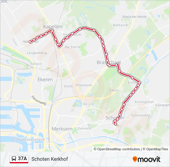 37A Bus Line Map