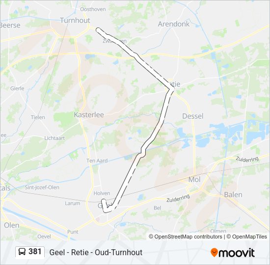 381 Bus Line Map