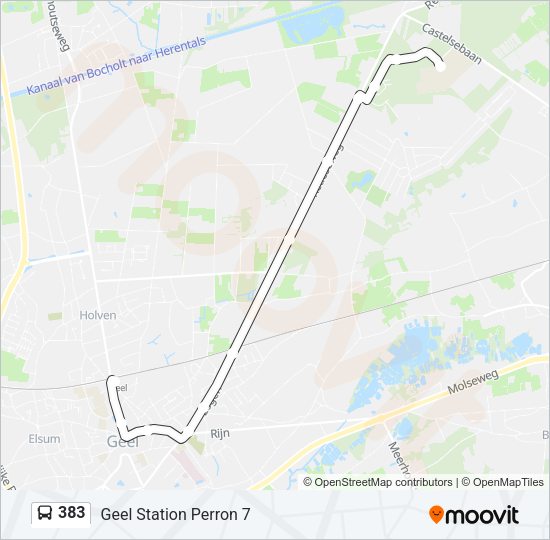 383 Bus Line Map