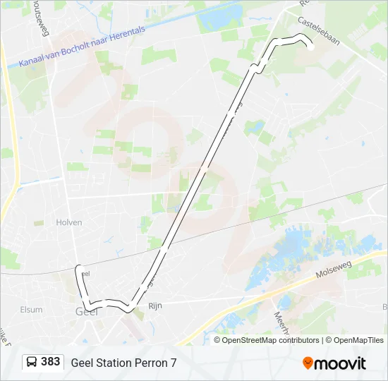 383 Bus Line Map