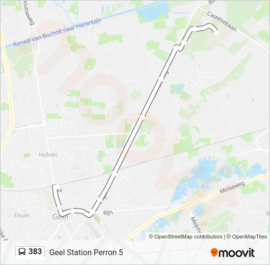 383 Bus Line Map