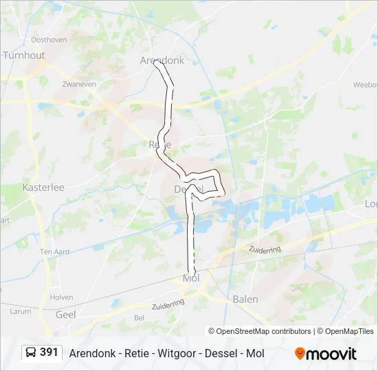 391 Bus Line Map