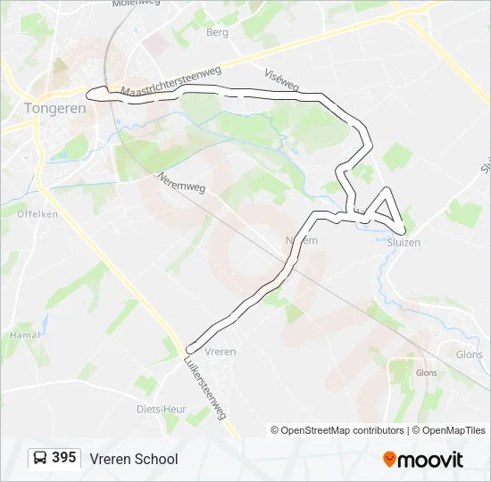 395 Bus Line Map