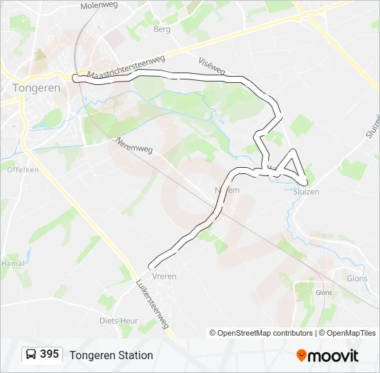 395 Bus Line Map