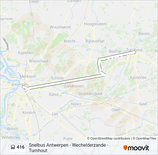 416 Bus Line Map