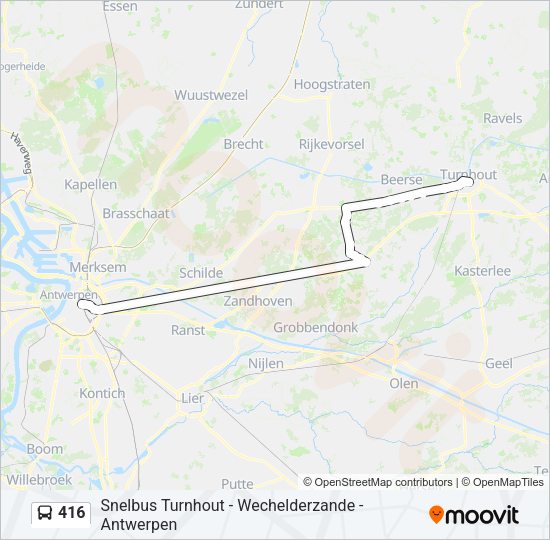 416 Bus Line Map