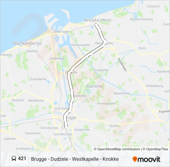 421 Bus Line Map