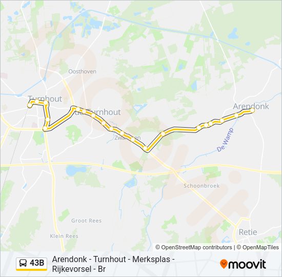 43B Bus Line Map