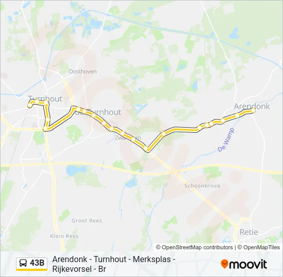 Buslinie 43B Karte