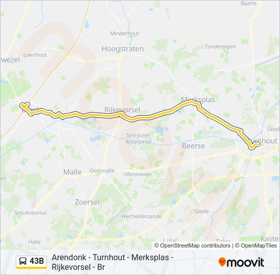 43B Bus Line Map