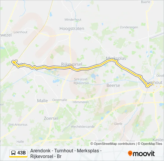 43B Bus Line Map