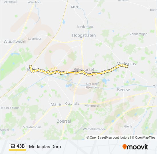 43B Bus Line Map
