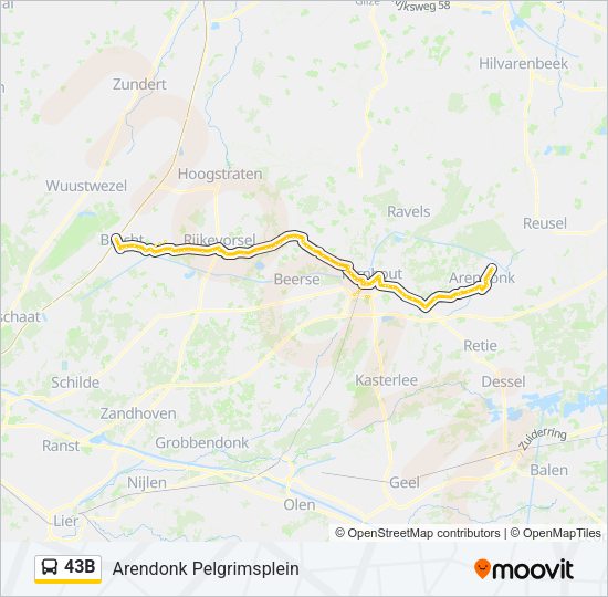 43B Bus Line Map
