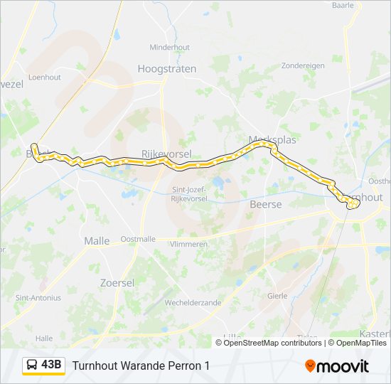 43B Bus Line Map