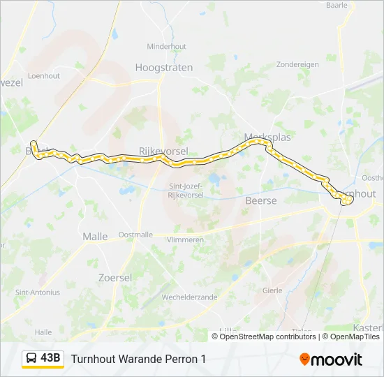 43B Bus Line Map