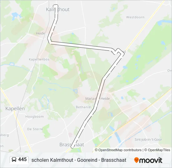 445 Bus Line Map
