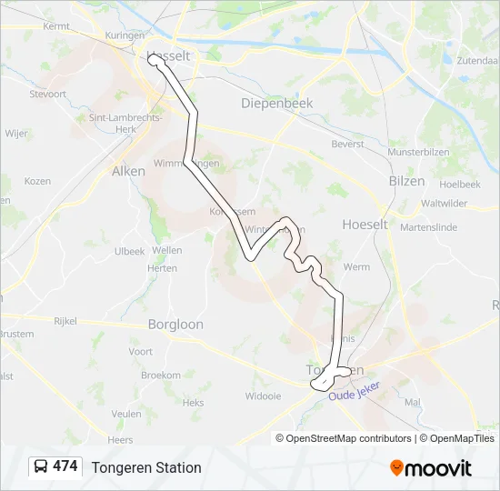474 Bus Line Map