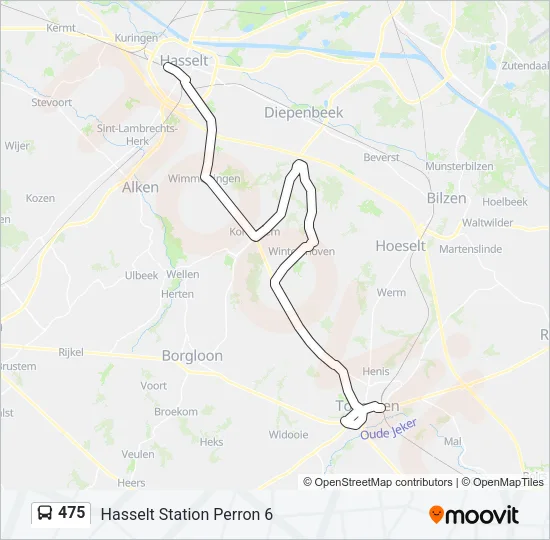 Bus 475 lijnkaart