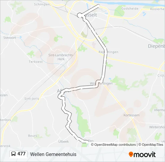 477 Bus Line Map
